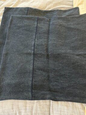 West Elm Cotton Canvas 24" Pillow Covers Midnight Blue NWOT